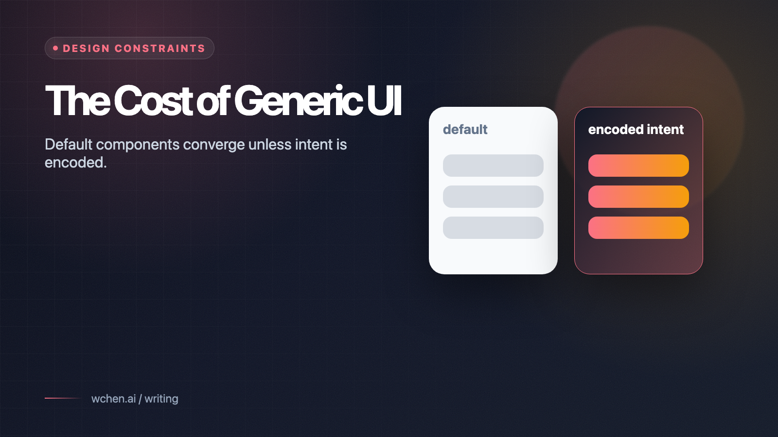 The Cost of Generic: Default UI and Agent-Generated Design
