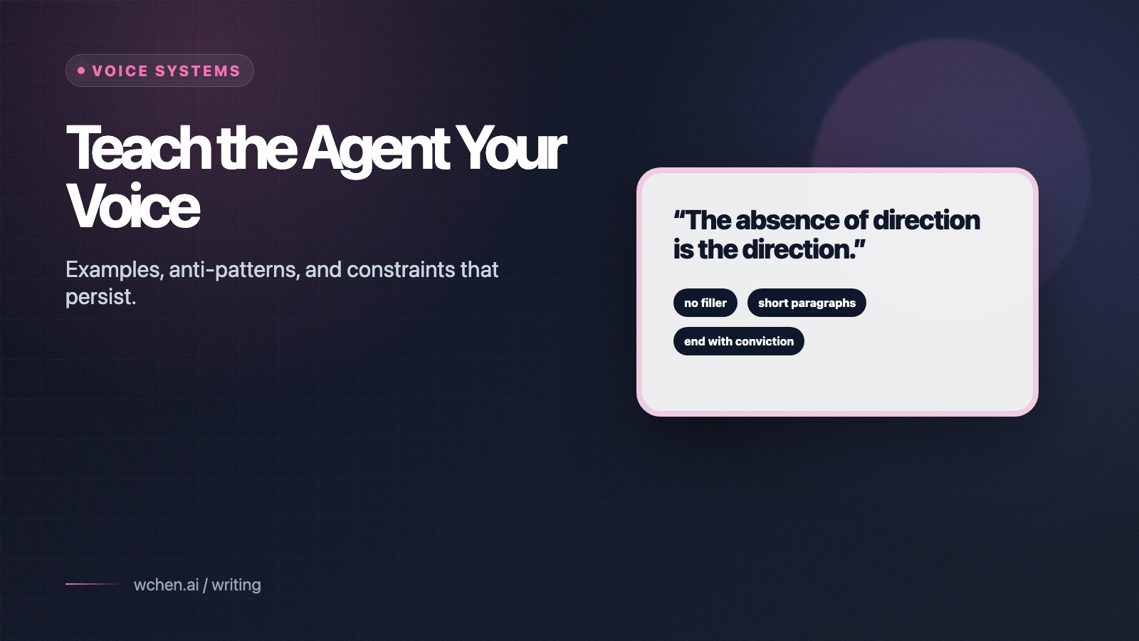 Teaching an Agent Your Voice